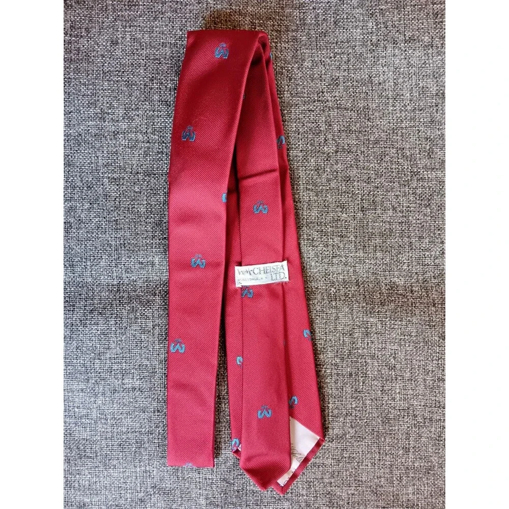 Tie 70s 80s 90s Y2K Mens WM Chelsea LTD Red 3 Wide 57 Long